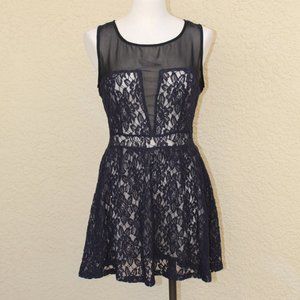 Rewind Blue Lace Skater Dress
